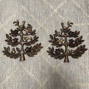 Vintage HOMCO Tree of Life Wall Hanging MID CENTURY 1963 PAIR